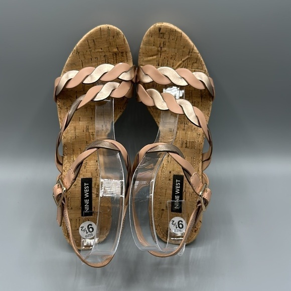 Nine West Brette Cork Platform Wedge Sandals Women's Size 9.5 - Picture 5 of 9